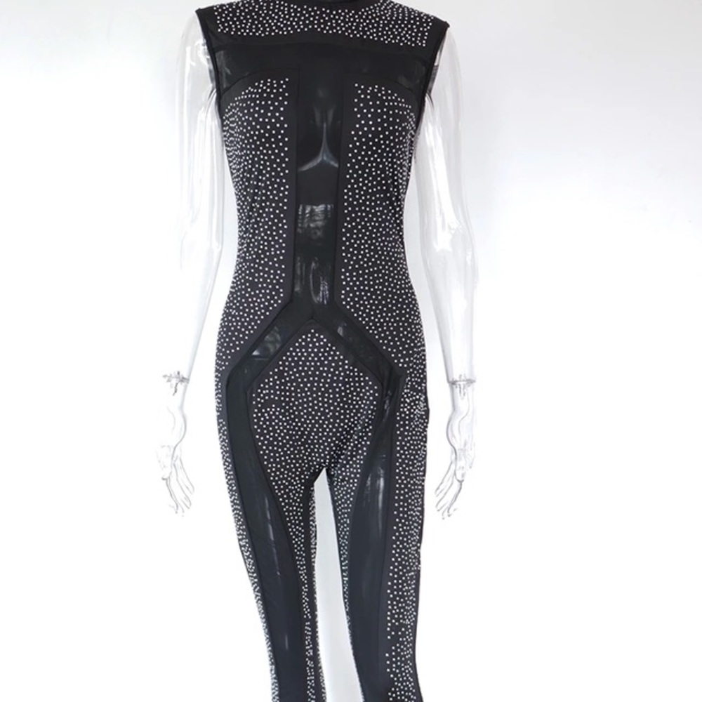 Bonnie Forest Sleeveless Sparkly Jumpsuit